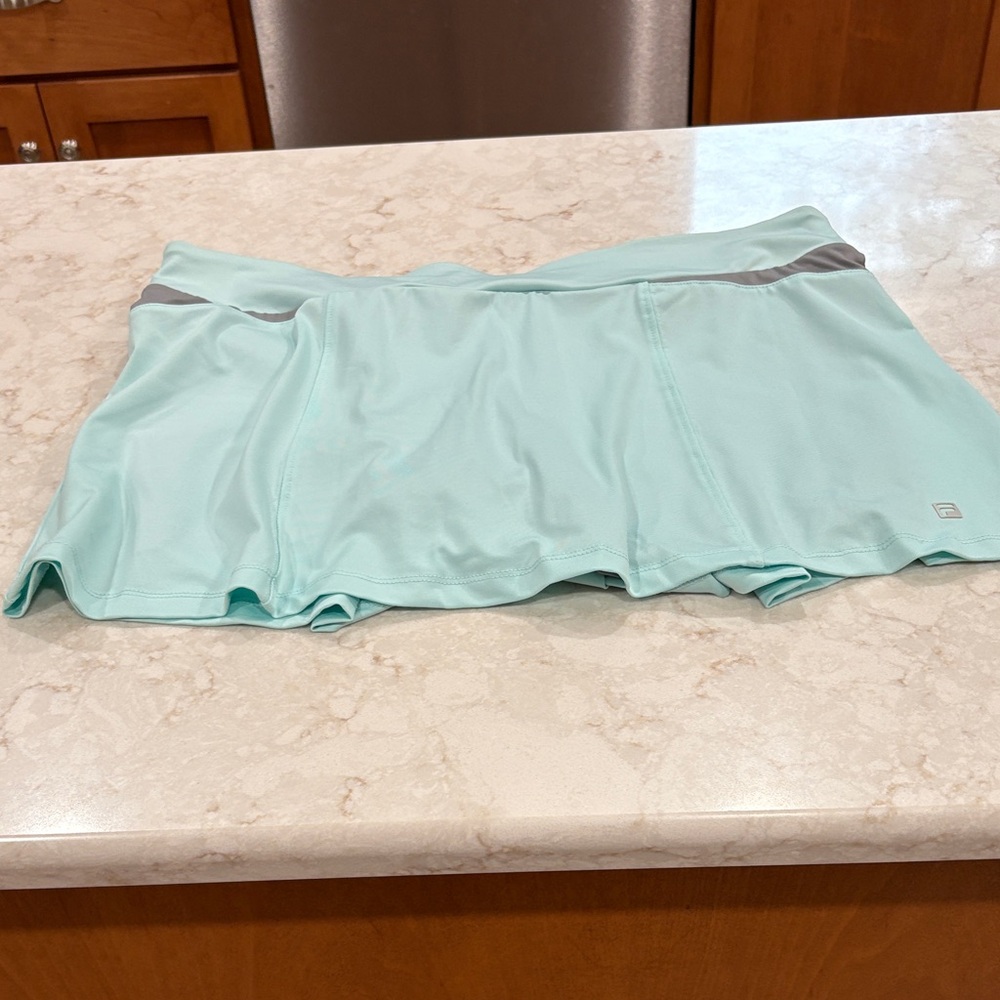 Fila Light green and Gray Women's tennis skirt